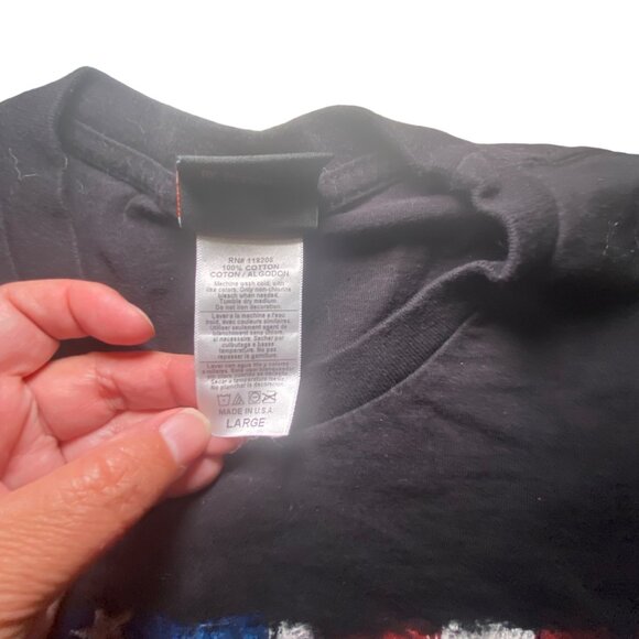 Harley-Davidson Large Black T-Shirt With American Flag Skull & Thunderbird Albuq - Picture 4 of 6